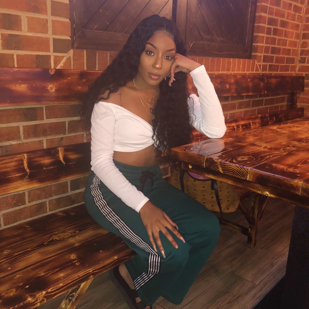 Green Flare pants